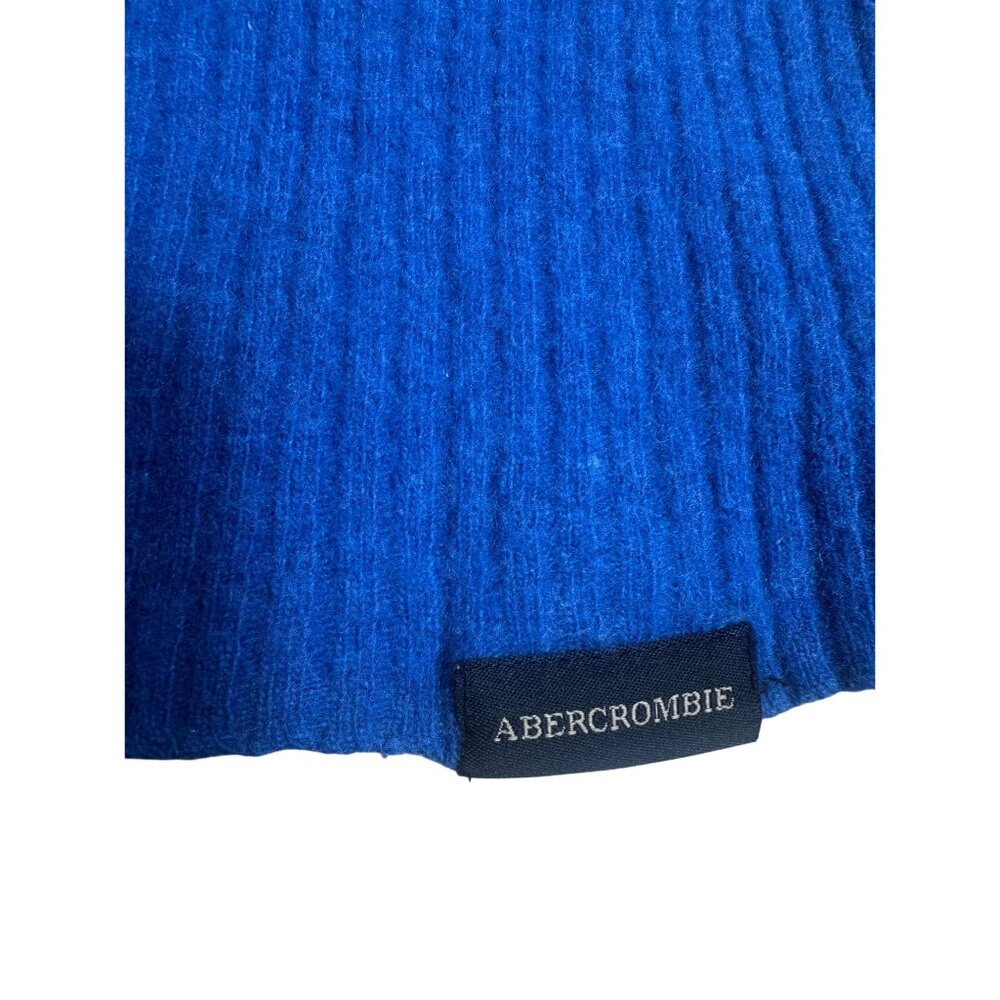 Abercrombie & Fitch Ribbed Blue Sweater Size Small Soft Lambswool Blend - Picture 3 of 3